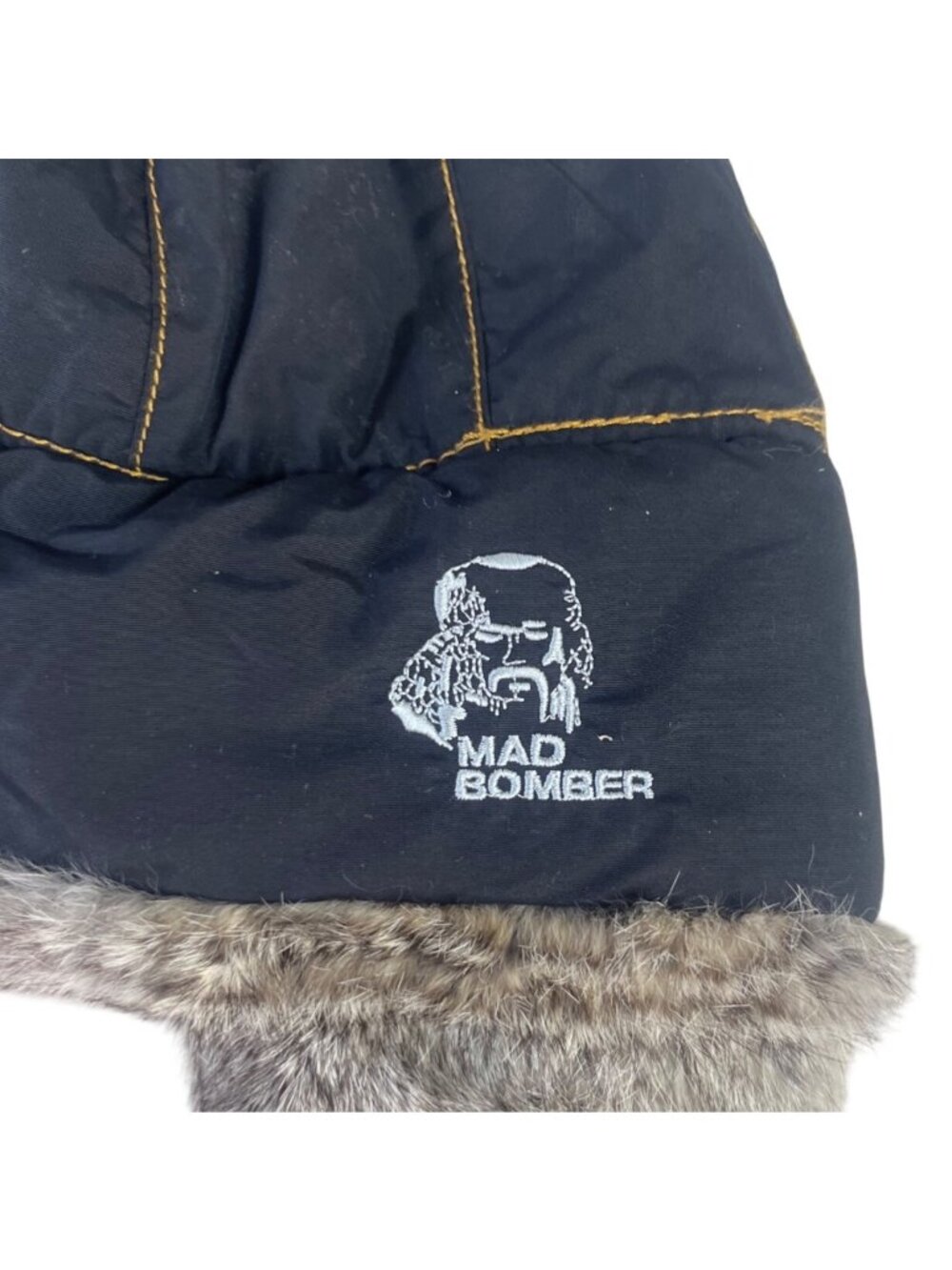 Mad Bomber Rabbit Fur Winter Trapper Hat XL Black Gray - Picture 3 of 8